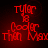 Red pixelated text and symbols on a dark red gradient background, with four identical arranged in a