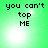 Green background with black text "you can't top ME" in four quadrants, each showing a different bright white light effect.