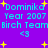 Pixelated text on purple background with yellow stars, showing 'Dominika', 'Year 2007', 'Birch Team', and '<3' in cyan, repeated twice.