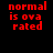 Red pixelated text "normal is overrated" displayed across four quadrants with varying background colors.