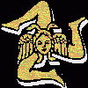 Pixelated yellow stick figure with flowing hair and limbs in dynamic running pose against black background, outlined in white with dithered texture.