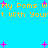 Pixelated blue background with yellow text reading 'My Poms W My Poms W t With Yourt With Your' and scattered pink plus signs.
