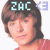 six identical pixelated images showing a person with brown hair and blue eyes wearing a red shirt, each overlaid with 'ZAC' text and a purple '<3' symbol