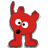 A static 48x48 pixel buddy icon featuring a red cartoon character with large white eyes, black pupils, and an open mouth on a gray background.