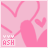 Pixelated pink icon with heart outlines, a central figure holding a smaller heart, and 'ASH' text below three small hearts.