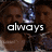 A pixelated image of two people in formal attire with text overlays, showing a transition from 'always' to '& forever' and a grayed-out section.