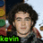 Four distinct pixelated portraits of young men with curly hair, each labeled with a name in colored text at the bottom left or right.