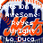 Pixelated buddy icon with blue background, orange 'Mets' script, and white text reading 'Awesome: Royes Wright Lo Duca', 'Soccer Awesome: Got Soccer Bitch!', and 'I Love it'.