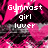 Pixelated image with pink and black background displaying white text reading 'Gymnast girl lover' in three lines.