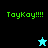 Green pixelated text 'ToyKoy!!!!' appears on four distinct backgrounds with two different star-shaped icons below the text.