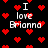 Black background with red pixelated hearts scattered throughout, white text reading "I love Brianna" repeated in multiple positions.