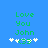 Green pixelated text 'Love You John' with white and green floral symbols on a blue background, animated to shift position.