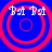 Four identical red concentric circles on blue background with white text 'Bat Bat' at top of each circle.