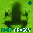 Green background with dark frog silhouette and 'SEXY FROGGY' text; small green plus/minus icons at corners.
