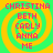 Four identical pixelated display a spiral pattern with text layers in pink and yellow on green background