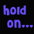 Pixelated text phrases in purple, blue, and light blue on black background with two distinct animation states showing different word combinations.