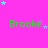 A static image with a bright pink background featuring repeated green text "Brooke" and scattered blue and purple stars.
