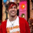 A pixelated image shows a person in a red jacket and white shirt with a pink background, next to text reading "Pete Wentz LOVES Alyssa" on a dark blue background.