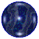 Animated sequence of dark blue spheres with shifting light patterns and subtle surface textures, transitioning between glowing and matte states.
