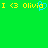 Green background with yellow text 'I <3 Olivia' repeated twice, blue heart symbol replacing 'love' in the second instance.