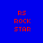 Four identical pixelated text display 'RS ROCK STAR' in red on blue backgrounds with varying shades of blue