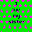 Green background with pink star pattern and repeated text "I luv my sister" in dark blue pixelated font.