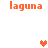 Pixelated orange text 'laguna' appears in four positions with two heart icons, one dark orange and one light orange, on a white background.