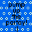 Blue background with white circular patterns and repeated text "pump up the partay!" with a smiley face, featuring a wavy line animation.