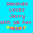 Pixelated text on bright blue background reads 'Amanda LOVES Jerry with all her HEART' in red, flanked by yellow and green star-like symbols.