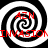 Four black-and-white spiral patterns arranged in a with red text overlays reading "AZN" and "INVASION" across the image