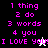 Pixelated text in bright pink on black, white, and gray backgrounds with a small pixel character icon.