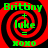 Four identical display a red and black spiral background with green text reading 'Brittany + Luke = XOXO' in pixelated font