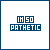 Blue pixelated text 'IM 50 PATHETIC' on white background with animated partial character changes across frames.