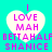 Four identical heart-shaped icons with pink text on a cyan background, each displaying 'I LOVE MAH BETTAHALF SHANICE' in pixelated font.