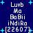 Blue background with white text and cyan stars; text reads Luvb Mo BaBii iNdRo [22607] in two vertical with animated star positions