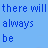 Pixelated text in blue and white on a light blue background arranged in six , with the word 'NEVER' prominently displayed in large white letters