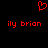 Red pixelated heart symbol above two identical red text strings on black background.