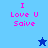 Pixelated text "I Love U Saive" in pink on blue backgrounds with a star symbol changing color between frames.