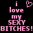 Pixelated pink text and heart symbol on black background arranged in a contact sheet of two animated frames showing slight text distortion differences.