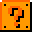 Four pixelated orange and red square with black question mark symbols, each containing four small black corner squares
