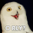 Pixelated white owl face with mismatched eyes and red beak, overlaid with gray text reading 'ORLY?' against dark background.