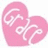 A static pink heart-shaped icon with white cursive text reading 'Girl of the Day' in a stylized font.