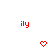 Red pixelated text 'ily' and heart symbols on white background, static image with no visible animation changes.