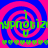 Four identical display a blue and pink spiral background with green text reading 'hypnotize' and small heart symbols below