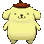 Animated sequence of a yellow cartoon dog with brown beret performing various poses against gray background.