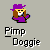 Pixelated character with purple hat and shirt, brown hair, yellow mask-like face covering, holding a microphone against gray background.