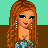 A 4x3 contact sheet of a pixel art animated buddy icon featuring a cartoon woman with long red hair and blue dress, showing body parts, accessories, and repeated "sexy" text in cyan neon style across frames.