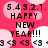 A static image with pink background and white circles displaying 'HAPPY NEW YEAR!!!' text, repeated heart symbols, and date numbers.
