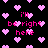 Pixelated pink text and hearts on black background with animated heart movement.