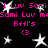 Animated icon with pink text and white stars on black background, text repeats 'I Luv Sami' and 'Sami Luv mSami Luv m' with 'Bffl's' and '<3' below, stars shift positions across frames.